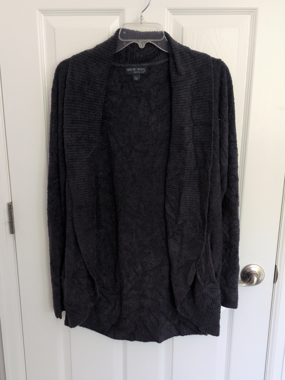 Barefoot Dreams CozyChic Lite Hi/Lo Open Front Cardigan - Smoky Blue - L